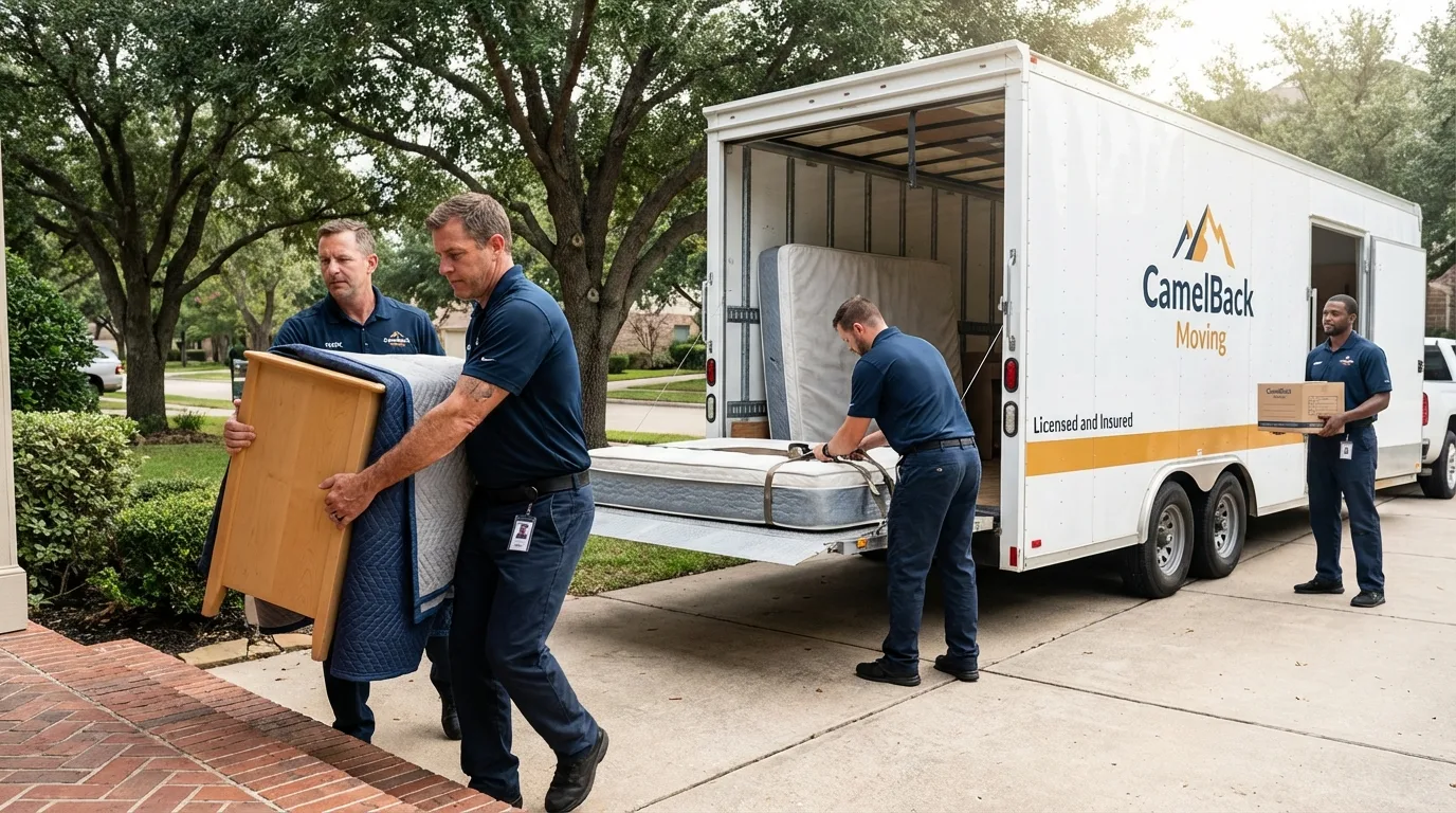 Crew loading residential truck for cross-state move from Summerdale, AL