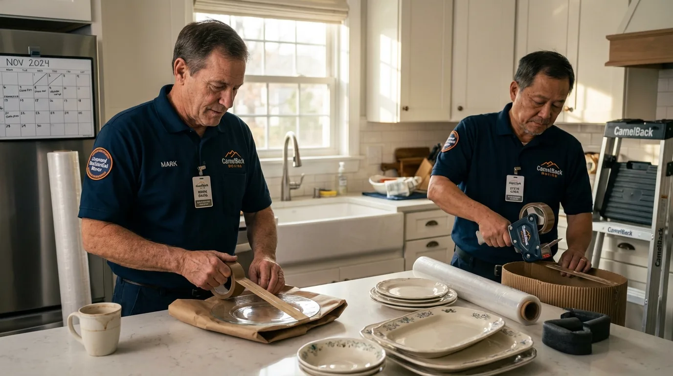 Professional crew packing kitchen dishware in Summerdale, AL